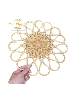 VietChoice OEM ODM Eco-Friendly Premium Quality Bambou Peint à la main Mosaïque Fleurs Set de table Plateau de service Plats Assiettes - Product Image 2