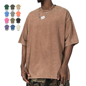 T-shirt vintage de haute qualité à manches courtes lavé à l'acide avec logo personnalisé pour hommes - Product Image 4