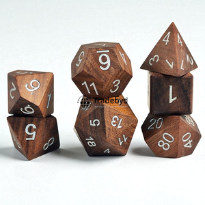Premium Wooden <b>Polyhedral</b> <b>Dice</b> 7-Piece Set Durable Eco-Friendly for RPG Board Games Collectors Tradebyd - Product Image 2