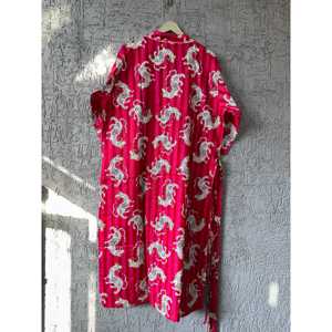 Bata Kimono 100% Algodón Estampada a Mano con Diseño Floral Étnico para Mujer, Túnica de Baño Suave para Verano, Ropa de Estar por Casa, Producto ODM - Product Image 5