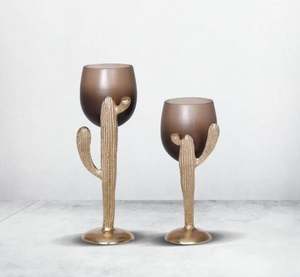 Multi T-light support votif en verre gris brillant avec base en aluminium fini or Nouveau design de luxe pour mariage et décoration intérieure - Product Image 5