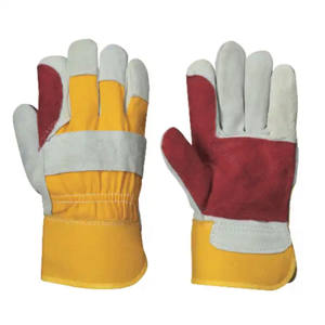 Guantes de construcción de trabajo de cuero dividido de piel de vaca reforzada Guantes de cuero resistentes de protección de trabajo suave y cómodos - Product Image 2