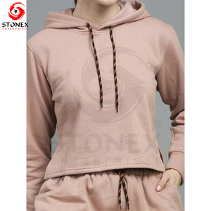 ชุดวอร์มผ้าฟลีซสำหรับผู้หญิงชุดวอร์มสองชิ้นสีพื้นพร้อมเชือกผูกแบบลำลองออกแบบมาสำหรับฤดูใบไม้ร่วง - Product Image 6