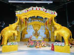 Tronco DE BODA indio Pilar Mandap Decoración DST Estilo tradicional del Sur Boda Mandapam Personalizable Fiji Top Marriage Stage - Product Image 6