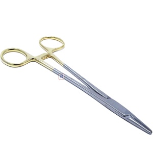 <span class=keywords><strong>BAUMGARTNER</strong></span> 12.5cm (6 pollici/15.24cm) Manipolatore per aghi chirurgici in carburo di tungsteno, Strumento medico manuale con anelli dorati, Sicurezza MOL - Product Image 1