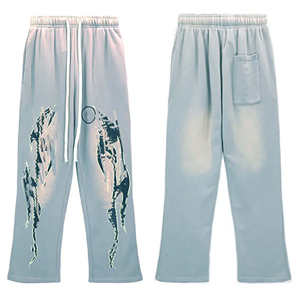 Pantalon de survêtement tactique décontracté pour homme, design personnalisé, en velours côtelé uni anti-plis, taille haute élastique, délavage vieilli, collection automne - Product Image 6