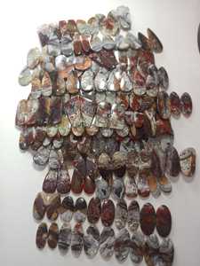 Paire de cabochons en agate de dentelle folle naturelle Pierres précieuses en vrac Cabochons naturels Pierres précieuses en vrac de l'exportateur indien - Product Image 4