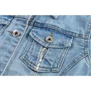 Chaqueta vaquera de color personalizado para mujer, moda de otoño, Chaquetas vaqueras a la moda para mujer, abrigo informal, prendas de vestir, Chaquetas vaqueras con cuello levantado - Product Image 4