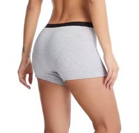 Culottes menstruelles pour femmes, taille mi-haute, style boyshort, anti-fuite, motif uni