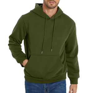 Pull-over à capuche personnalisé pour hommes, sweat-shirt à capuche en molleton uni avec poche kangourou, confortable et élégant - Product Image 1