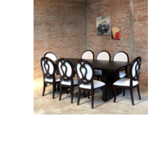 Juego de Mesa y Sillas de Comedor Minimalista de Madera Maciza de Teca para 8 Personas, Muebles para Comedor y Cocina - Product Image 1