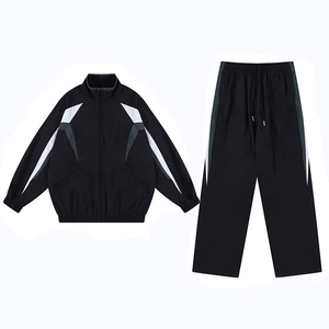 2025 New Style Custom Unisex Winter Solid Tracksuit Set 100% Nylon Custom Logo <b>Zip</b> <b>up</b> <b>Jacket</b> Nylon Windbreaker Set Tracksuit - Product Image 5