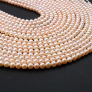 Cuentas Redondas Lisas de Perla Rosa Hermosa en Oferta, 4-4.5mm, Cuentas de Piedras Preciosas de la Mejor Calidad al por Mayor para la Fabricación de Joyas - Product Image 1