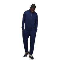 Sweat-shirt à demi-zip bleu foncé pour homme et pantalon de jogging assorti, ensemble de survêtement ODM Trackstar OEM Private Label