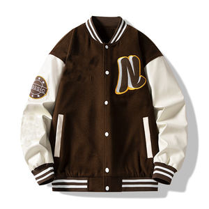 Nuevo producto personalizado Chenille bordado chaqueta de bombardero de manga de cuero Varsity hombres chaqueta de bombardero mujeres Haus Industries - Product Image 3