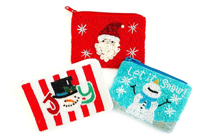 HO HO Handmade Christmas Coin Pouch Seed Beads Clutch <b>Wallet</b> Purse Custom Logo Embroidery Beaded Crafts Textile & <b>Fabric</b> Gifts - Product Image 2