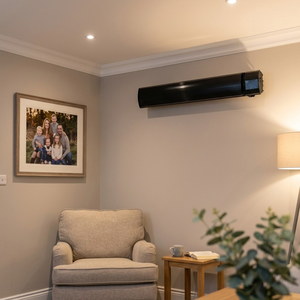 Calefactor Eléctrico Radiante ELCON ARH-30 de 3000W, Onda Larga, Aluminio Negro, con Protección Contra Sobrecalentamiento, Cobertura de 20m - Product Image 2