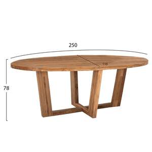 Mesa de comedor de teca reciclada contemporánea, muebles de madera modernos de estilo antiguo para Villa, casa de campo, apartamentos, almacenes - Product Image 2
