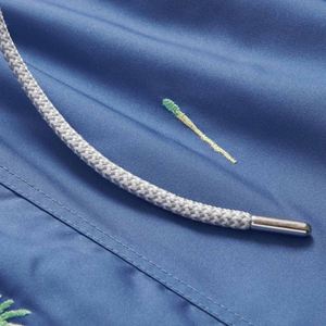 Shorts de Baño Azules para Hombre, Estampado Tropical, Secado Rápido, Traje de Baño con Cintura Elástica - Product Image 5