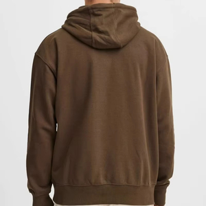 Sweat à capuche thermique épais et respirant doublé Sherpa d'hiver pour hommes avec poche kangourou fendue en vente de gros - Product Image 2