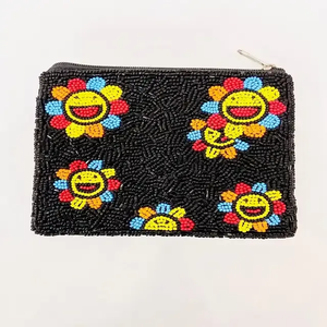 Fancy Trendy bordado a mano Cheers Rice Beaded Monedero con muñequera Multiusos Mini bolsa Bolsos para la temporada de vacaciones - Product Image 5