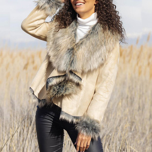 Vente en gros Nouvelle veste en cuir suédé de luxe tendance pour l'hiver dans une coupe épurée et élégante Fermeture à crochet sur le devant Col châle - Product Image 5