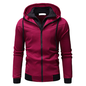 High Quality Soft <b>Thermal</b> Hoodies <b>for</b> Plus-Size <b>Men</b> Long Sleeve Full Zip Styles <b>for</b> Outdoor Wear in Winter Plain Dyed - Product Image 2