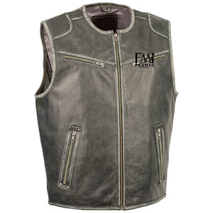 2025 nouveau chaud hiver sans manches gilet 100% cuir respirant Style décontracté toile gilet pour motos tissu personnalisable - Product Image 2