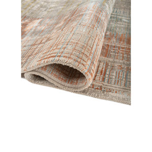 Alfombra Kavi Gris y Negra Anudada a Mano de Lana y Seda de Bambú con Patrón Abstracto para Uso Doméstico-Srb(701(Fr)) - Product Image 2