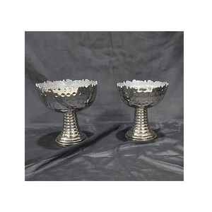 Bol à chocolat martelé en aluminium, design classique, couleur argent, bol de service pour desserts, pour la maison et l'hôtel - Product Image 3