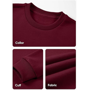 Sweat-shirt à col rond pour homme, coupe ample, couleur unie, manches longues, impression personnalisée en usine, fabriqué au Bangladesh - Product Image 6