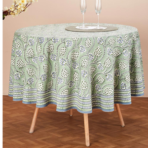 Mantel redondo de fácil limpieza con certificado de algodón orgánico 100% para restaurante familiar, manteles de comedor de lujo simples modernos - Product Image 1