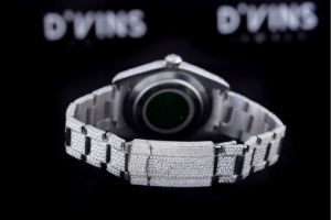 Hip Hop Fashion Unisex <b>Wrist</b> Watch Moissanite Diamond VVS Clarity Quartz Movement Yellow Gold Leather <b>Band</b> Glass Crafted Jewelry - Product Image 3