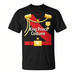 T-shirt Costume Roi Prince à Manches Courtes Col Rond Impression Numérique Unisexe Adulte Enfant Tenue Amusante - Product Image 2