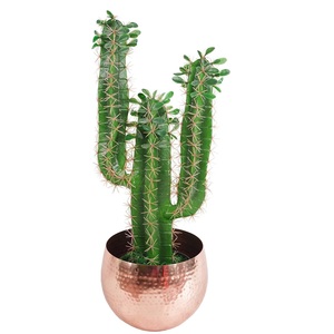 Jardinière décorative en métal plaqué cuivre pour le sol Jardinière en métal de forme ronde en métal de haute qualité pour la décoration intérieure et extérieure - Product Image 1