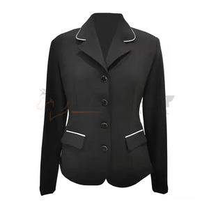 Cómoda chaqueta Ecuestre para mujer diseñada con forro de control de humedad de tela elástica transpirable de corte Delgado - Product Image 1