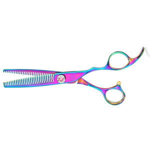 Ciseaux à effiler professionnels à double tranchant Rainbow Teeth Blades pour hommes et femmes, tranchants pour la coupe de cheveux, choix des stylistes - Product Image 2