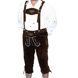 Kneibund Costume Leather Pants <b>Knee</b> <b>Strap</b> Leather Pants <b>Strap</b> Suede Embroidered Lederhosen for Men Oktoberfest Leather Trouser - Product Image 6