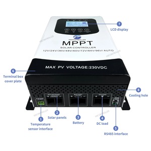 MPPT 60A-100A 230VDC OEM 品牌太阳能充电控制器，带 RS485 监控器，适用于 12V/24V/48V/60V-72V/<span class=keywords><strong>96V</strong></span> 系统 - Product Image 2