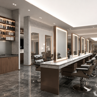 Meubles de salon, chaise de salon de coiffure, présentoir LED, mobilier d'extérieur, présentoir à parfums, vitrine, présentoir personnalisé pour maquillage et ongles