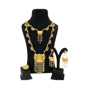 Nuevo conjunto de collar con colgante de mujer chapado en oro de 24 quilates a la moda, joyería fina de estilo árabe para bodas y fiestas - Product Image 1