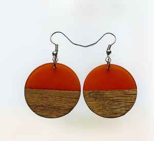 Pendientes de resina epoxi de madera de alta calidad, juego de fregona de resina para mujer, Perla principal - Product Image 2