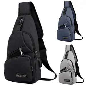 Waterproof Strap Crossbody Backpack Headphone Hole Multipurpose Crossbody Chest Bag With USB Hole