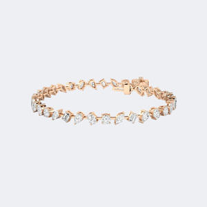 5.00CTW Mixed Shape Diamond Tennis <b>Bracelet</b> 14k <b>Gold</b> Lab Grown D Color VVS Multi-Cut Fancy Link Jewelry for Women - Product Image 2
