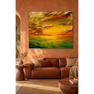 Impression sur toile abstraite Fida Flame-Colored Sky Sunset - Product Image 1