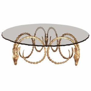 Mesa Consola Redonda de Metal y Vidrio con Acabado en Polvo, Diseño Moderno para Oficina en Casa o Sala de Estar, Muebles para el Hogar - Product Image 5