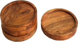 Productos más vendidos Posavasos de madera hechos a mano de alta calidad Posavasos de forma hexagonal hechos a mano Juego de arte en madera de 4 - Product Image 3