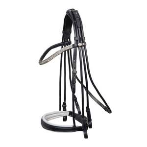 Brida de Doma de Caballo-Negro Completo Con Riendas de Goma Habana O Negro Brida de Cuero de Filete de Caballo de Alta Calidad - Product Image 1