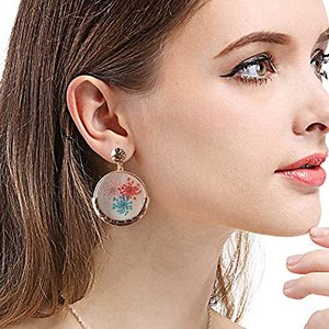 ต่างหูเรซิ่นอีพ็อกซี่ทำมือ ลายดอกไม้ คุณภาพสูง ผสมสีธรรมชาติ แฟชั่นร่วมสมัย เป็นมิตรกับสิ่งแวดล้อม - Product Image 6