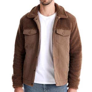 <b>Men's</b> Winter Genuine Leather Canvas Turn-down Collar Windproof & <b>Waterproof</b> Fashion Casual Work <b>Jacket</b> - Product Image 1